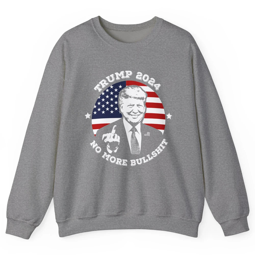 Retro US Flag Trump 2024 No More President Trump Return 2024 Unisex Crewneck Sweatshirt