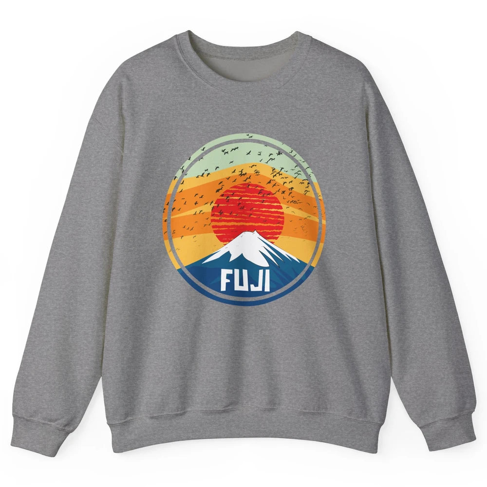 Vintage Sunset Mount Fuji The Highest Mountain In Japan Unisex Crewneck Sweatshirt