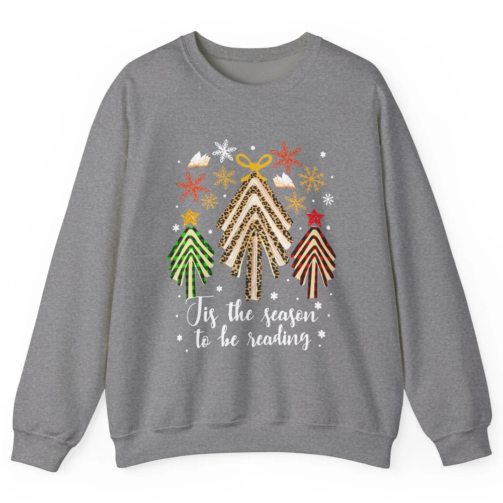 Books Christmas Tree Tis The Season To Be Reading Christmas Unisex Crewneck Sweatshirt