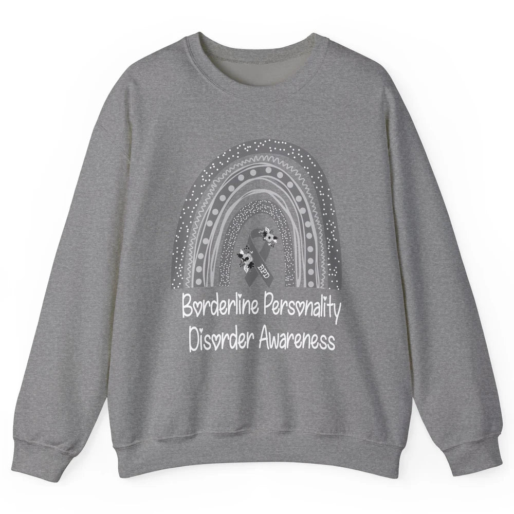 Borderline Personality Disorder Awareness BPD Gray Rainbow Unisex Crewneck Sweatshirt