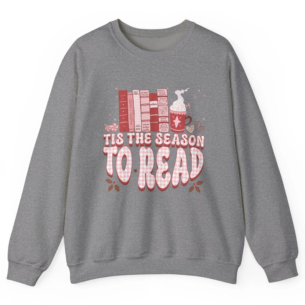 Tis The Season To Read Retro Christmas Book Reader Book Nerd Unisex Crewneck Sweatshirt