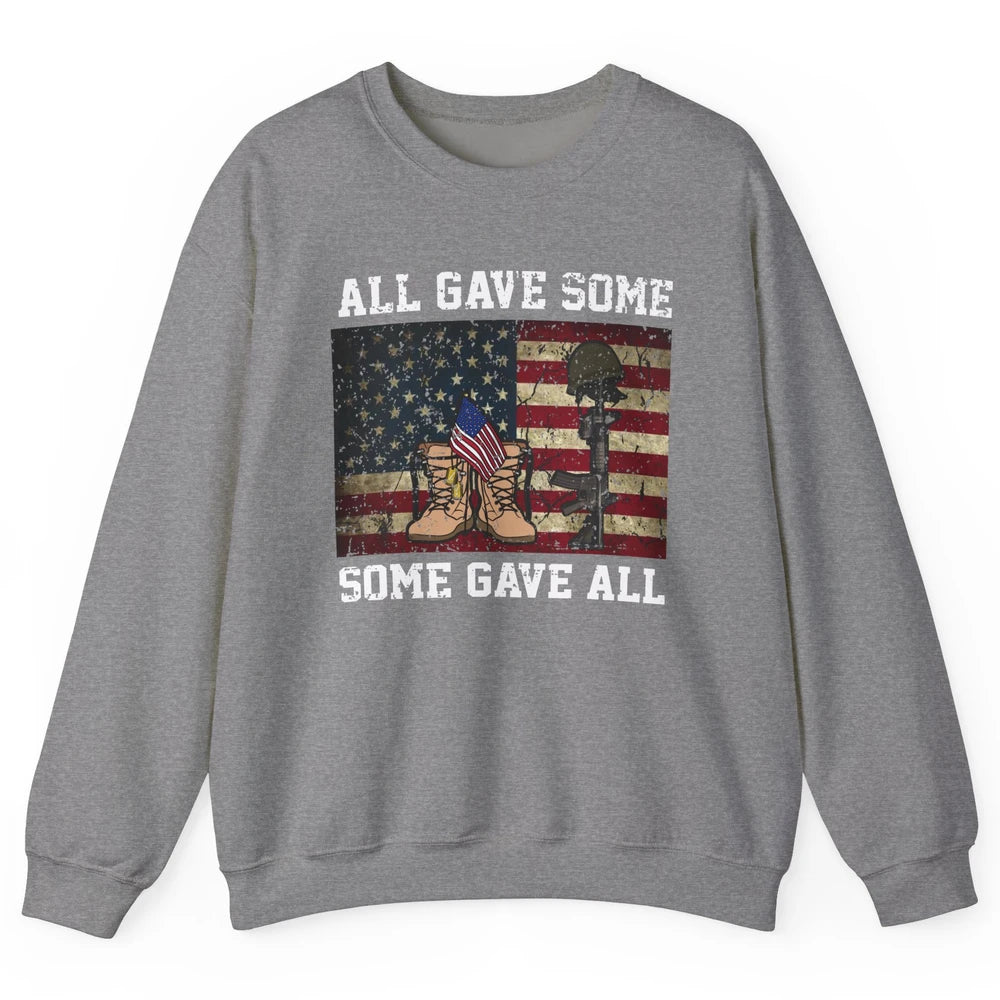 Retro US Veteran All Gave Some Some Gave All Memorial Day Unisex Crewneck Sweatshirt