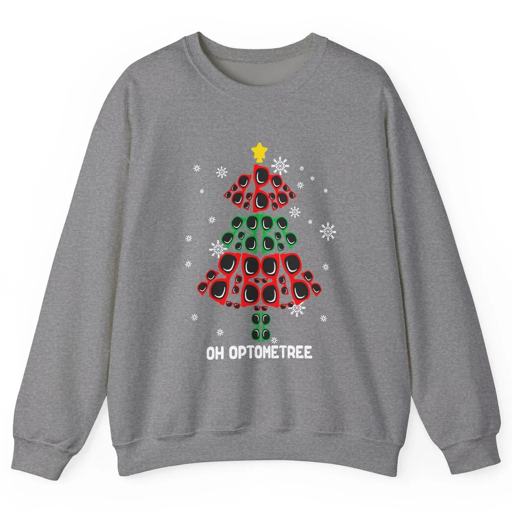 Glasses Christmas Tree Oh Optometree Optometry Optician Gift Unisex Crewneck Sweatshirt