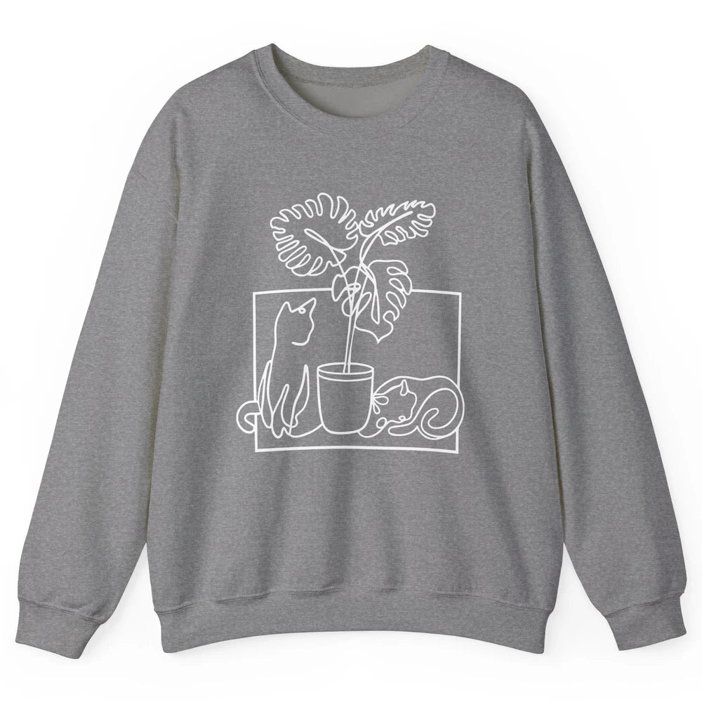 Cat Watering Plants Gardening Cat Lady Planting Cat Lovers Unisex Crewneck Sweatshirt