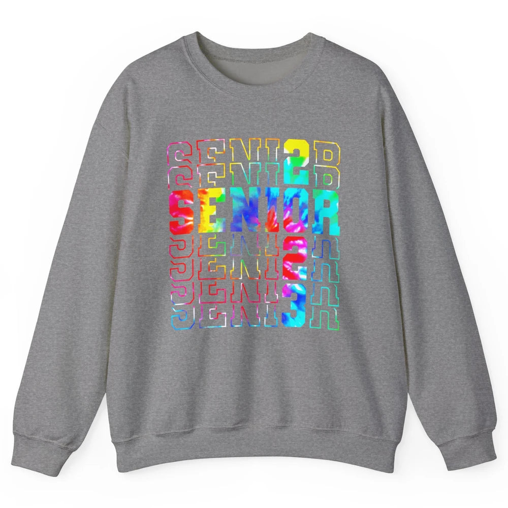 Tie Dye Senior 2023 Class Of 2023 Graduate Bachelor Gift Unisex Crewneck Sweatshirt