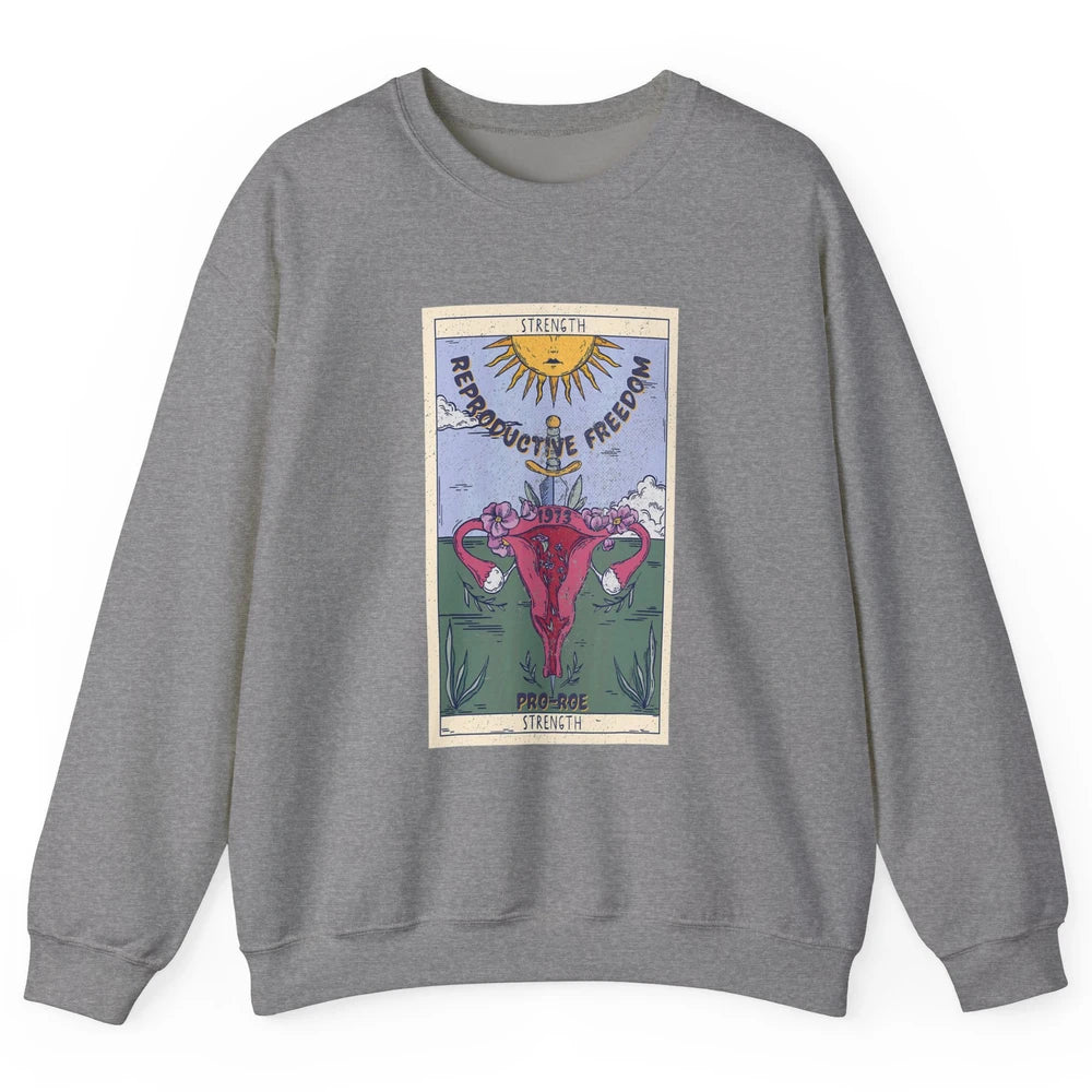 1973 Pro Roe Feminist Strength Tarot Card Mystical Halloween Unisex Crewneck Sweatshirt