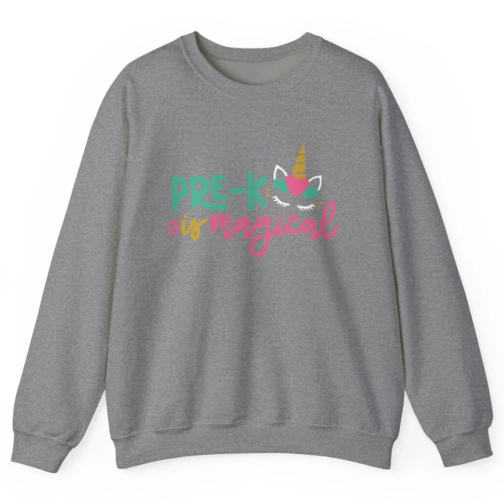 Unicorn Pre-K is Magical Preschool Squad Teacher Student Unisex Crewneck Sweatshirt