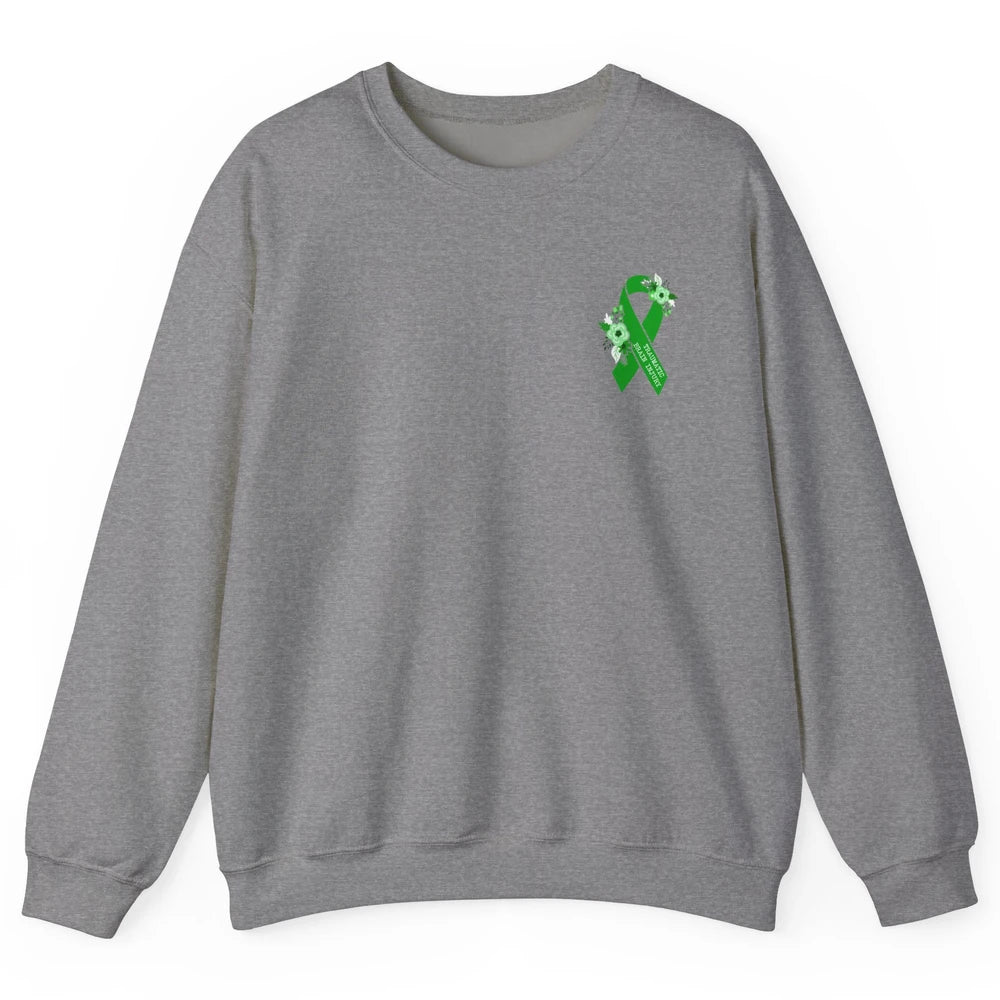 Traumatic Brain Injury Awareness Floral Green Ribbon TBI Unisex Crewneck Sweatshirt