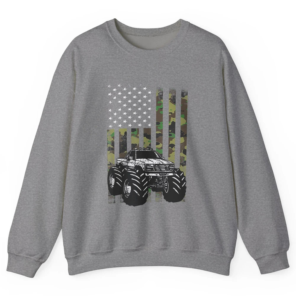 Truck Camo Flag Mud Ride Retro UTV SXS Racer Four Wheeler Unisex Crewneck Sweatshirt