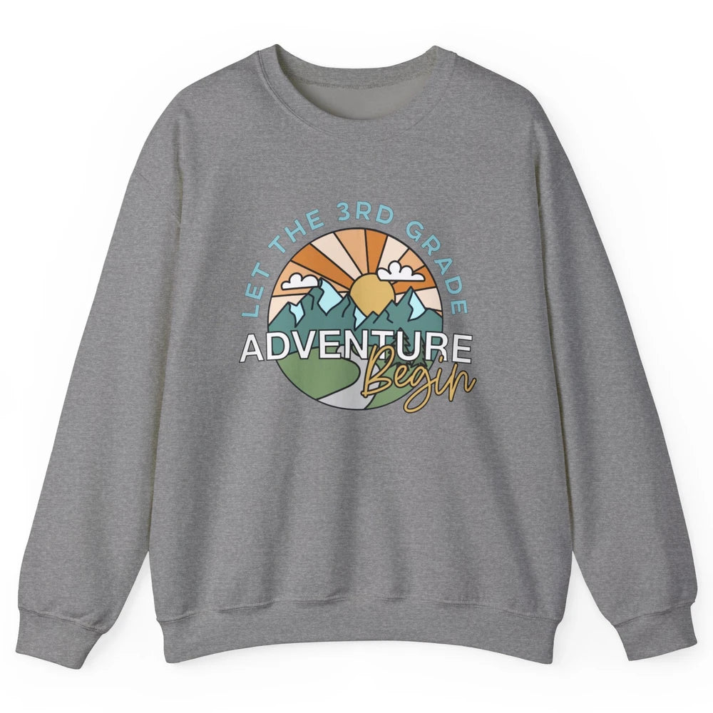 Vintage Back To School Let The 3rd Grade Adventure Begin Unisex Crewneck Sweatshirt