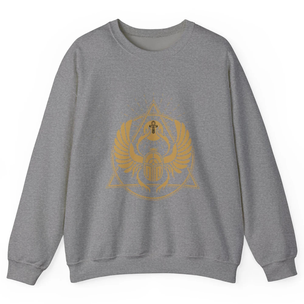 Ancient Egyptian Hieroglyphs Scarab Beetle Bug Egypt History Unisex Crewneck Sweatshirt