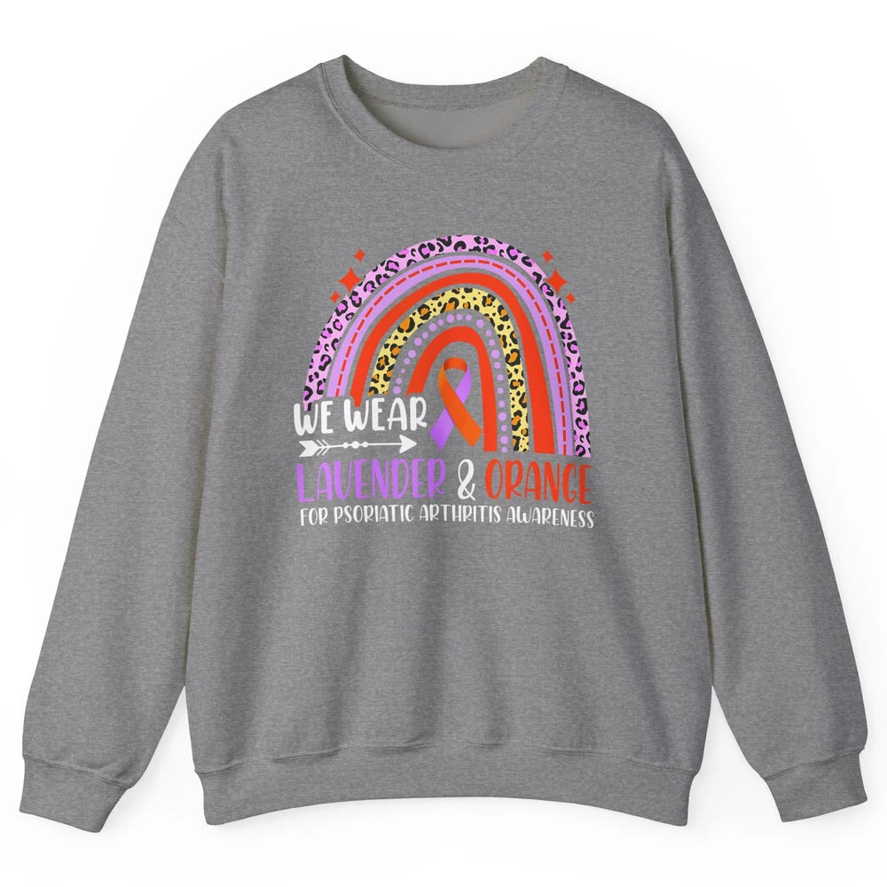 Wear Lavender Orange Rainbow Psoriatic Arthritis Month PsA Unisex Crewneck Sweatshirt