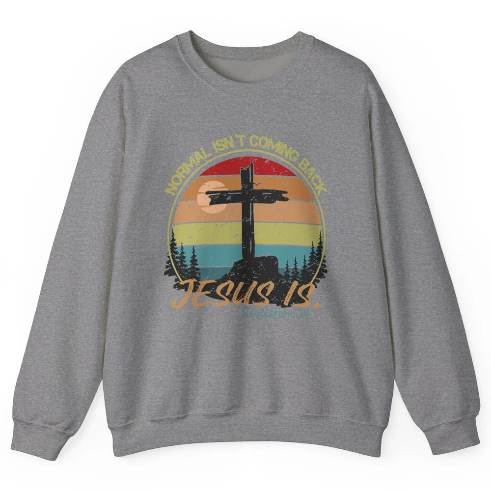 Vintage Normal Isn't Coming Back Jesus is Christian Western Unisex Crewneck Sweatshirt