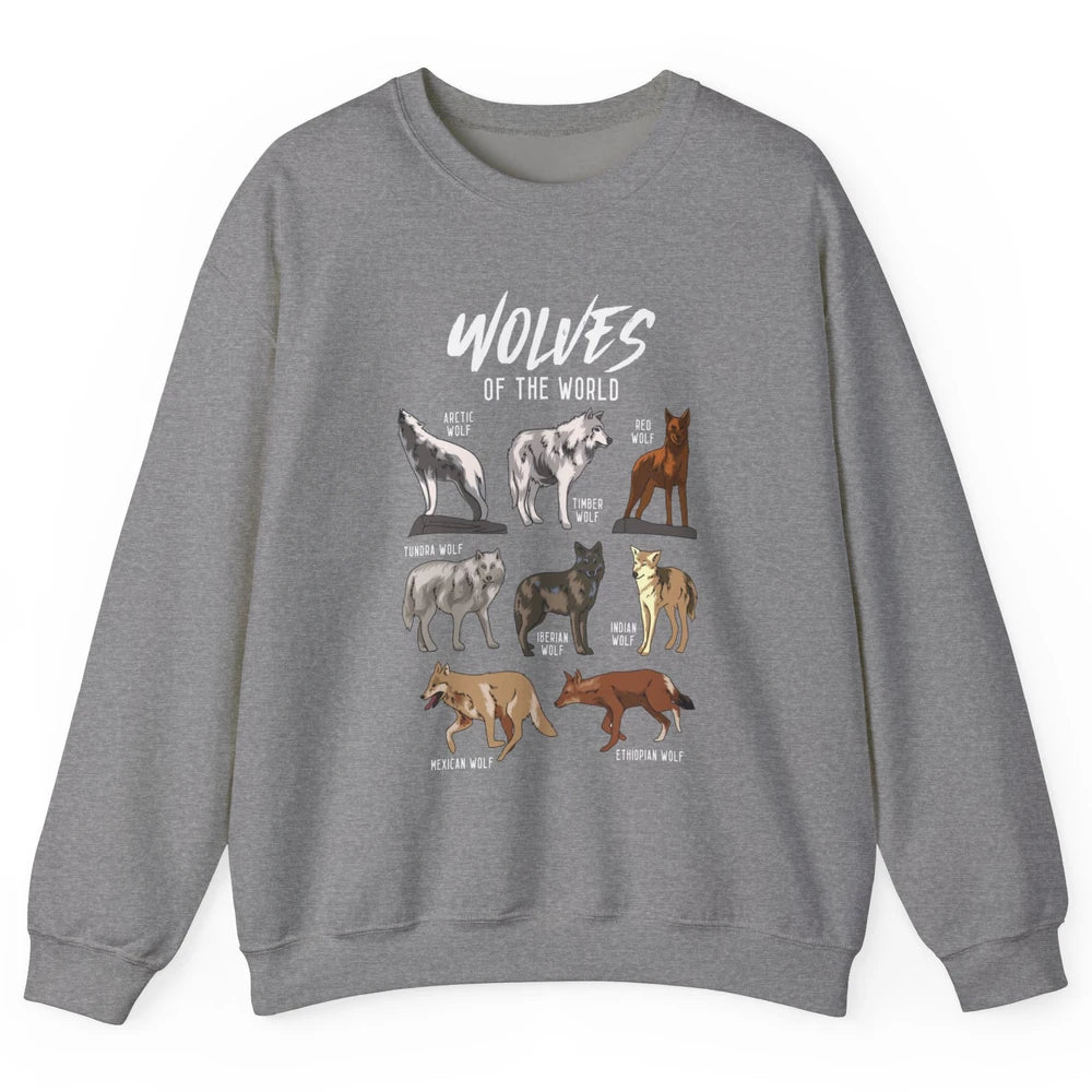 Wolves Of The World Wild Animal Moon Hunter Wolf Hunting Unisex Crewneck Sweatshirt