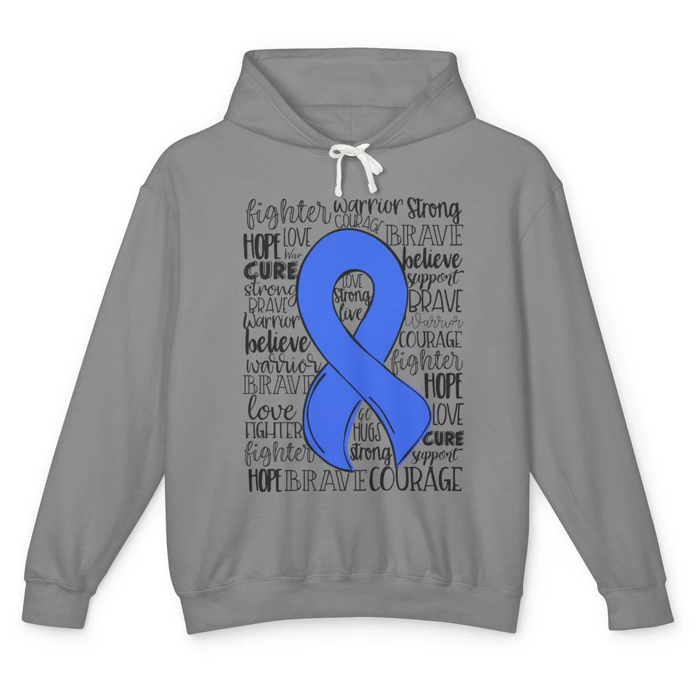 Syringomyelia Awareness Blue Ribbon Hope Love Cure Unisex Lightweight Hoodie