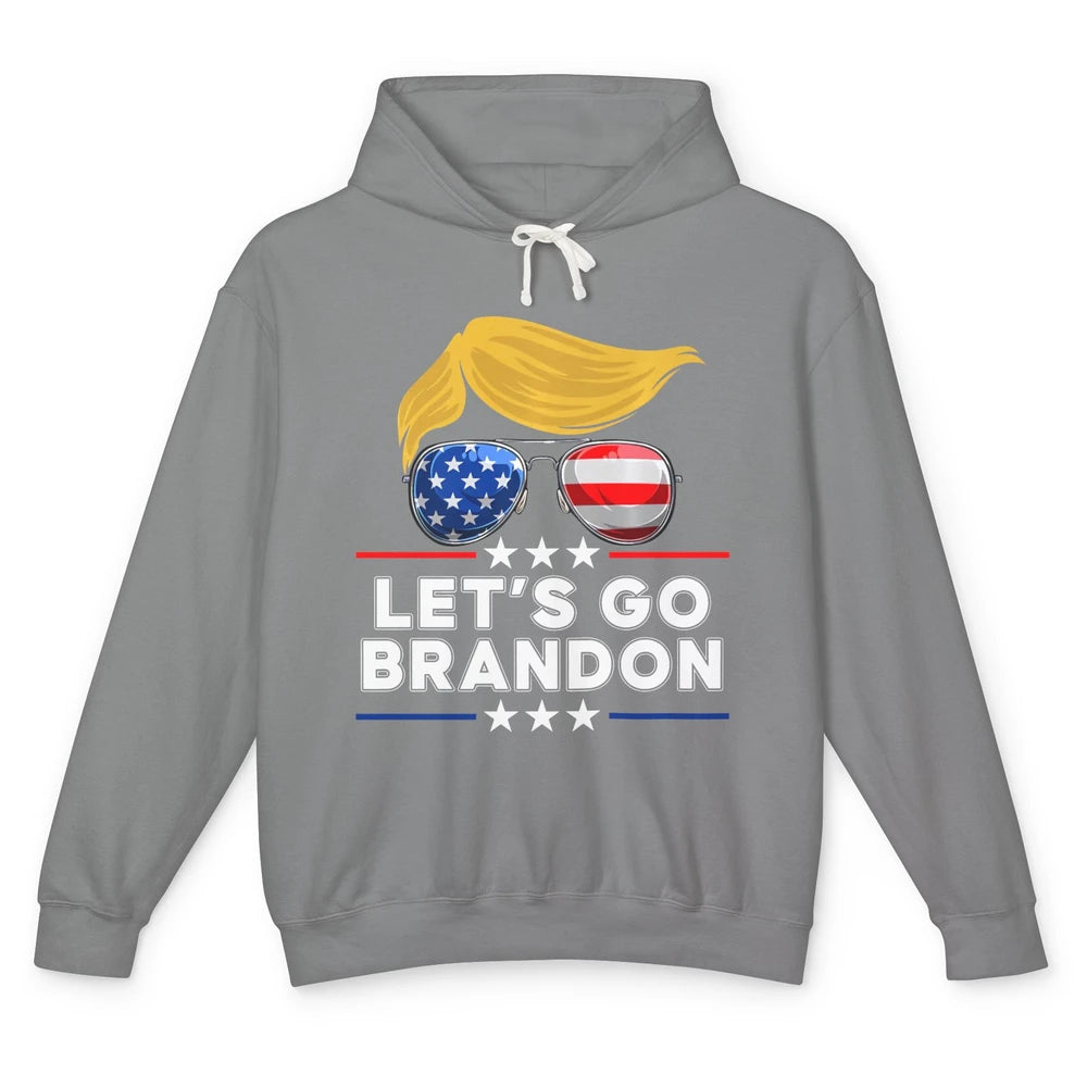 US Flag Glasses Trump Let's Go Brandon Conservative Liberal Unisex Lightweight Hoodie