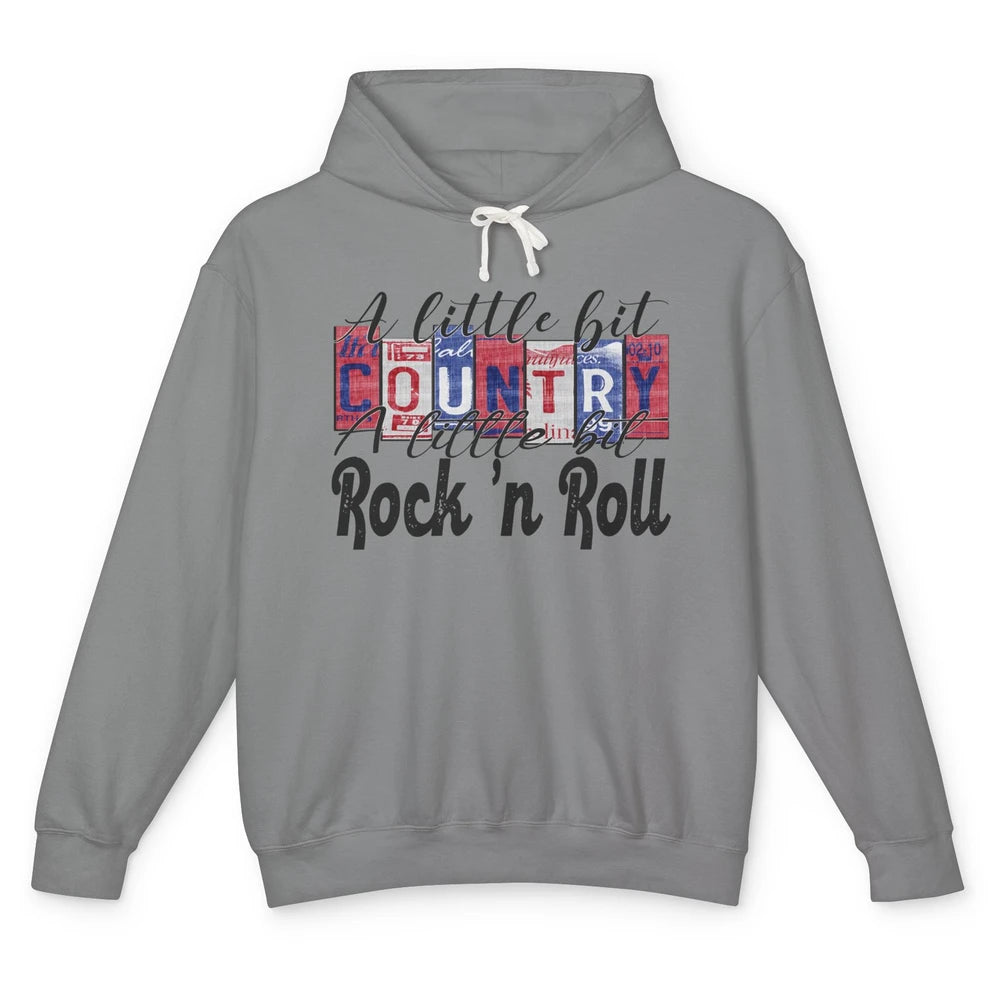 Retro A Little Bit Country A Little Bit Rock n Roll Western Unisex Lightweight Hoodie