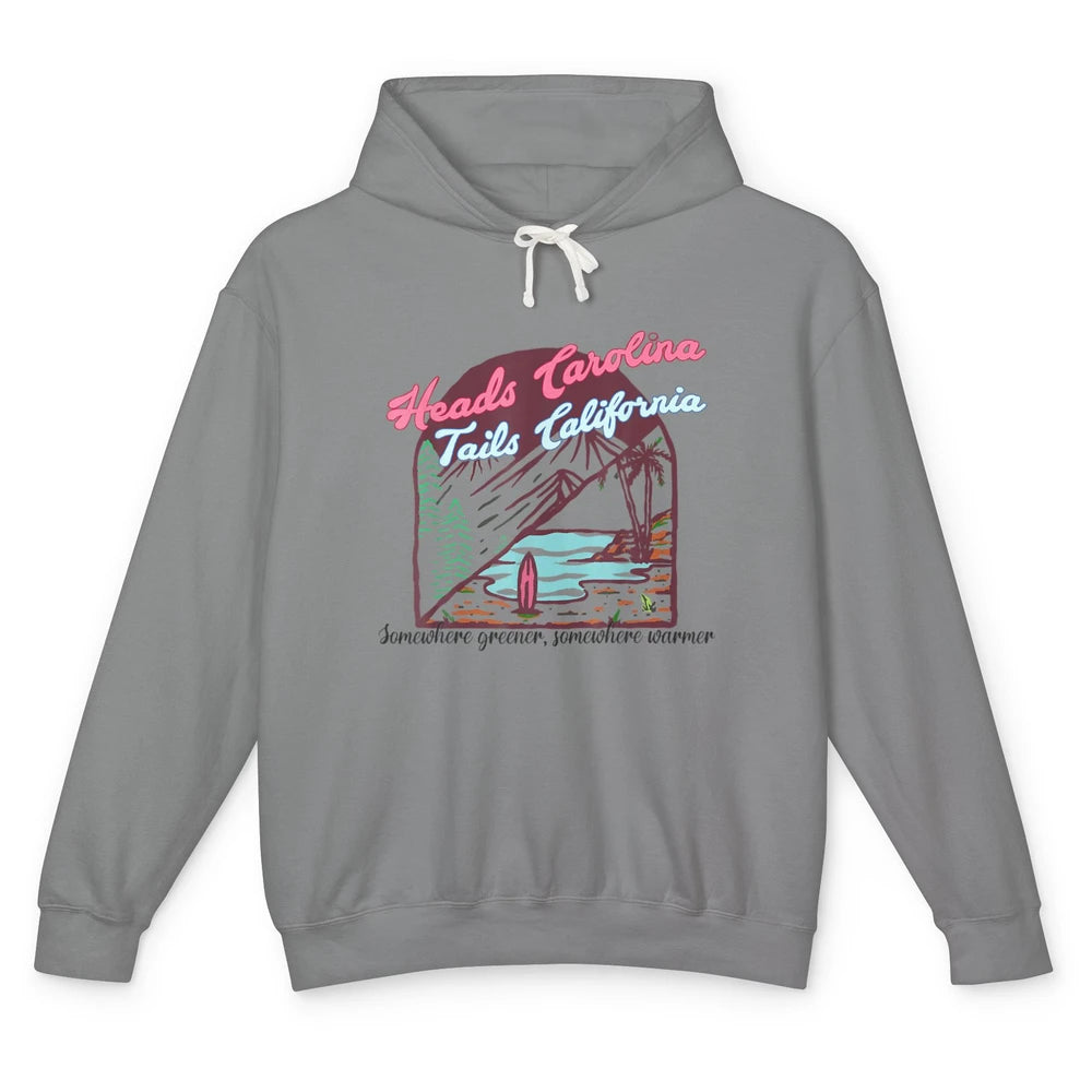 Western Heads Carolina Tails California Retro Beach Surf Unisex Lightweight Hoodie