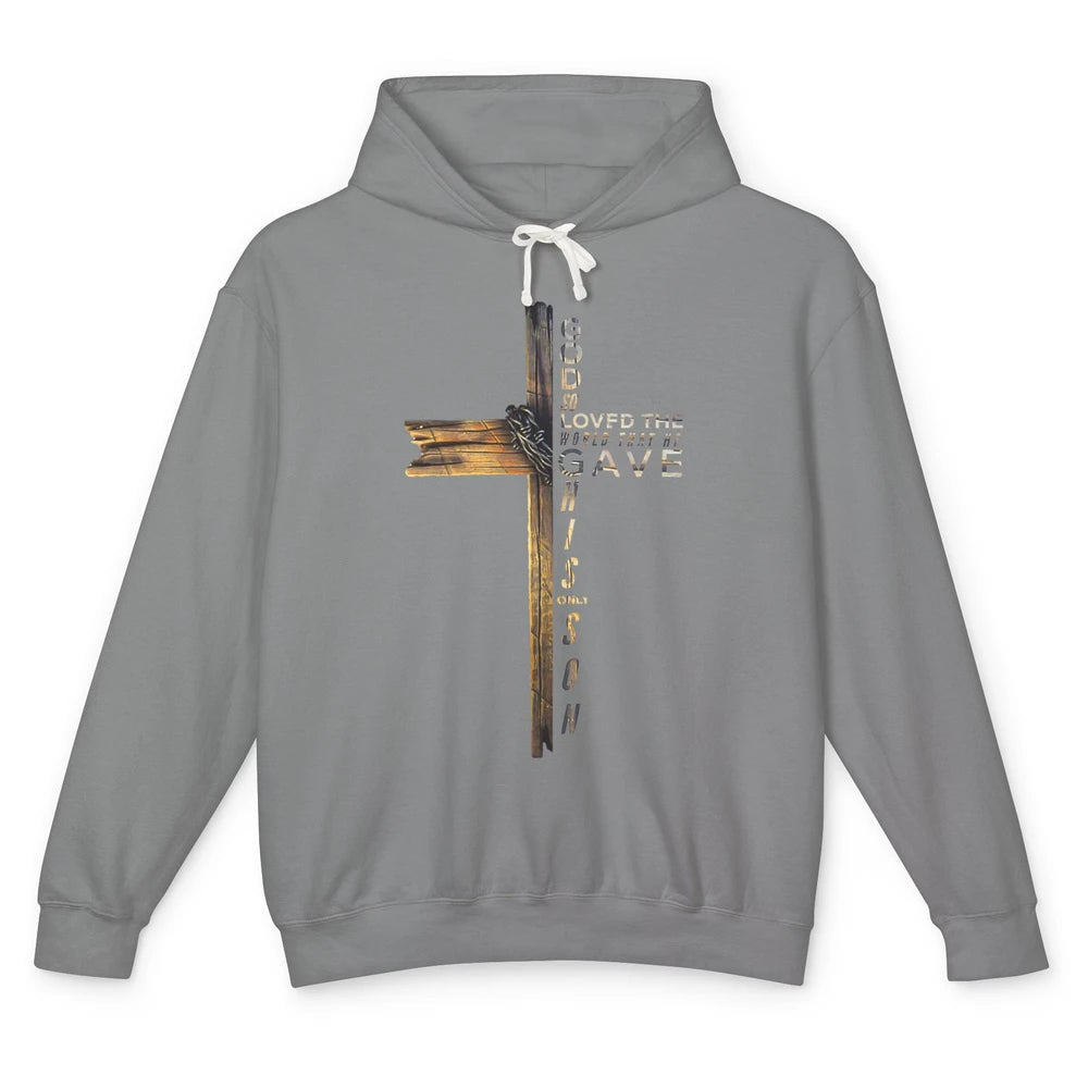 Cross Jesus Christian Bible Verse Religious Faith God Retro Unisex Lightweight Hoodie