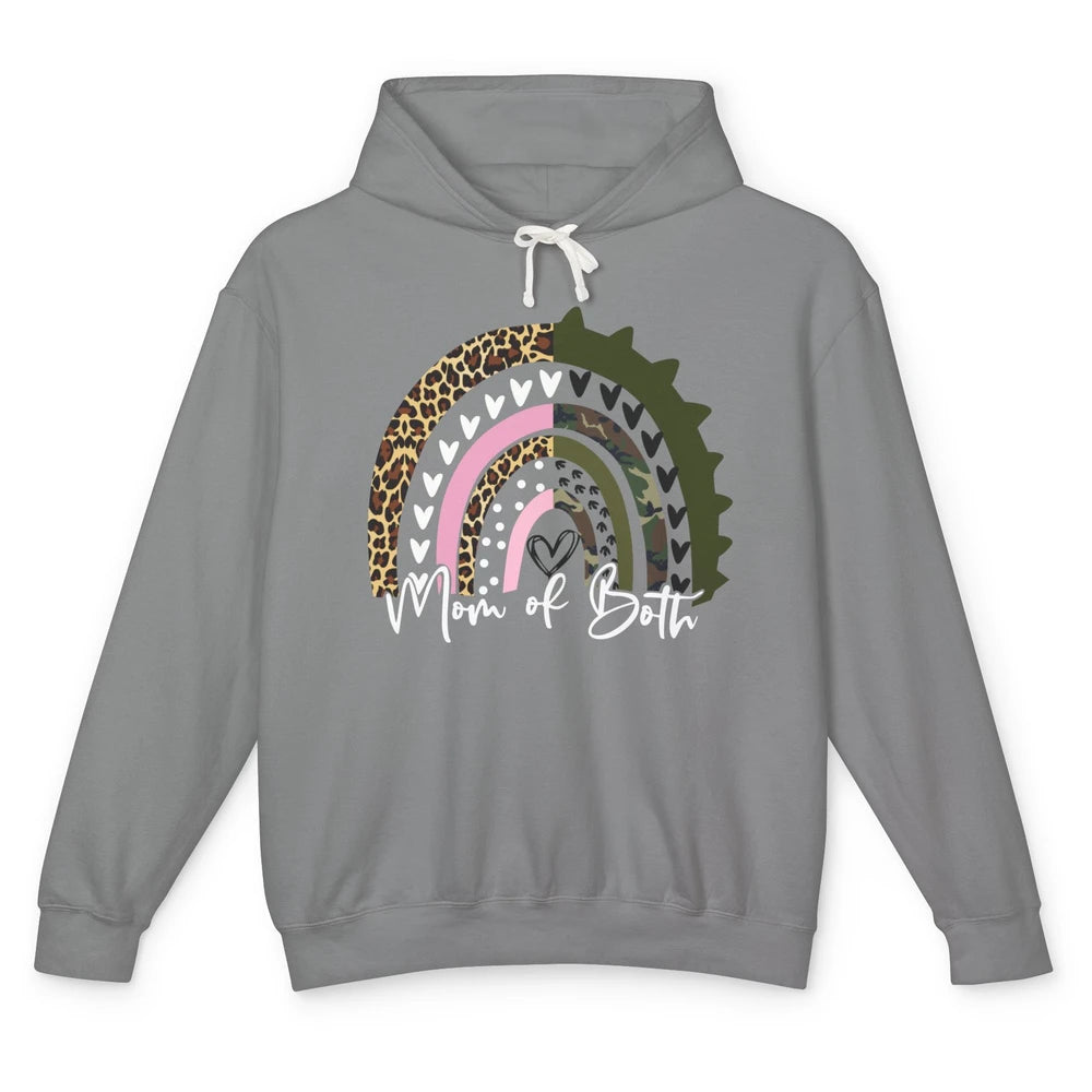 Leopard Rainbow Mother of Daughter And Son Mom of Both Gift Unisex Lightweight Hoodie