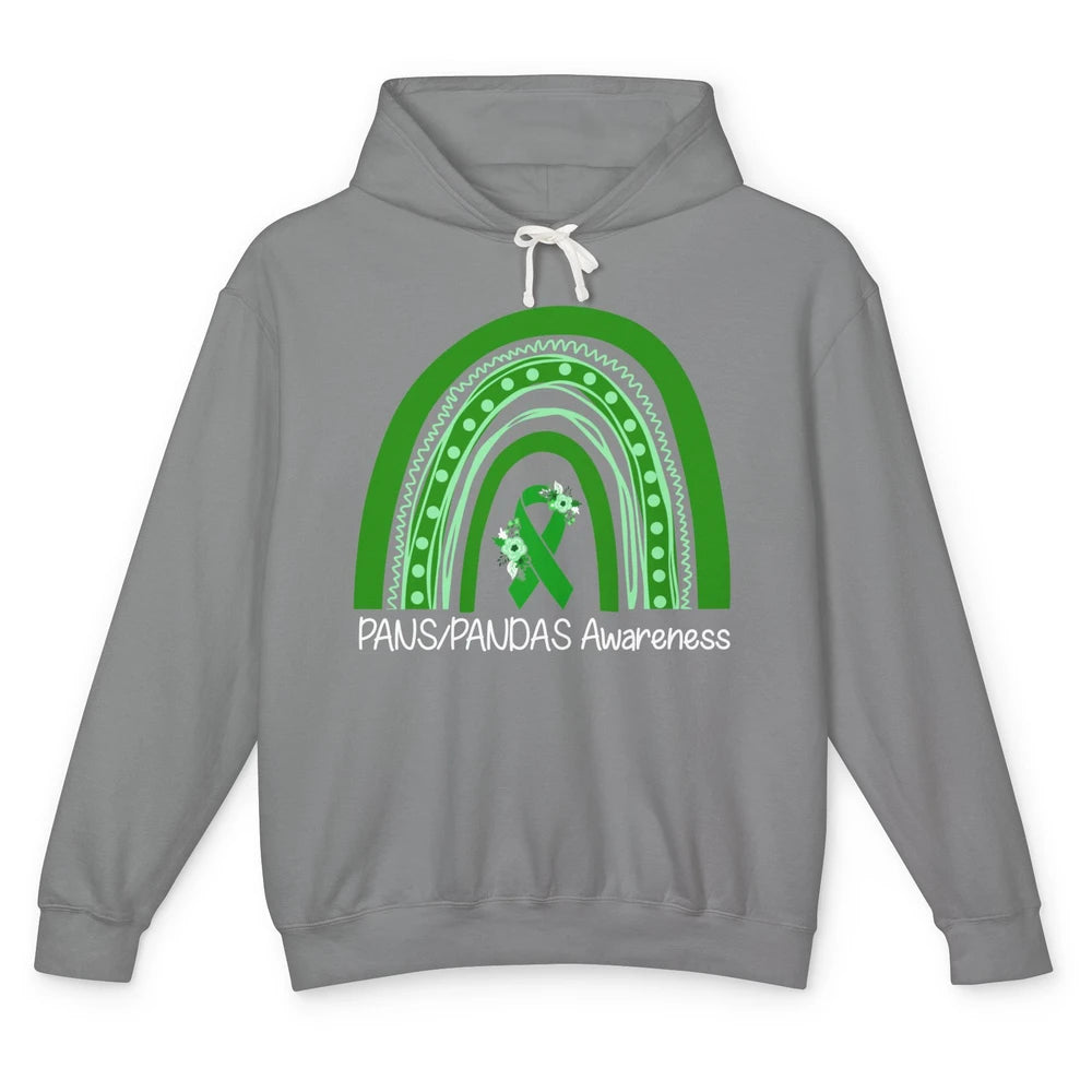 PANS/PANDAS Awareness Floral Green Ribbon Rainbow Pans Unisex Lightweight Hoodie