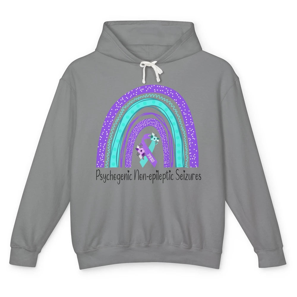 Psychogenic Non-epileptic Seizures PNES Purple Teal Rainbow Unisex Lightweight Hoodie