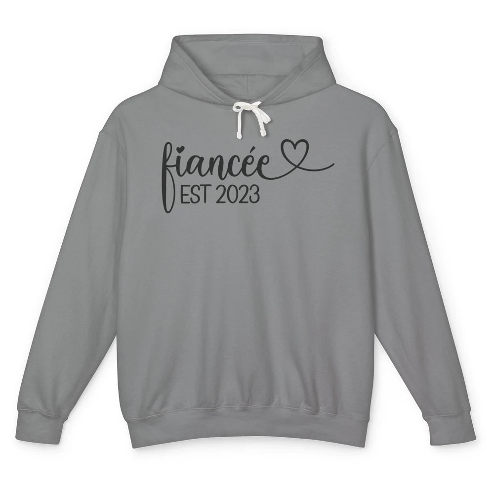 Fiancee Est 2023 Future Mrs. Engagement Bachelorette Gift Unisex Lightweight Hoodie