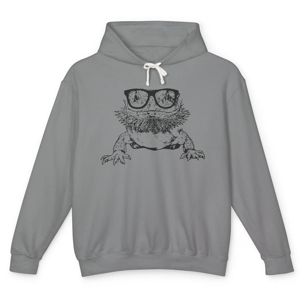 Funny Bearded Dragon Cute Reptile Lizard Nerdy Glass Animal Unisex Lightweight Hoodie