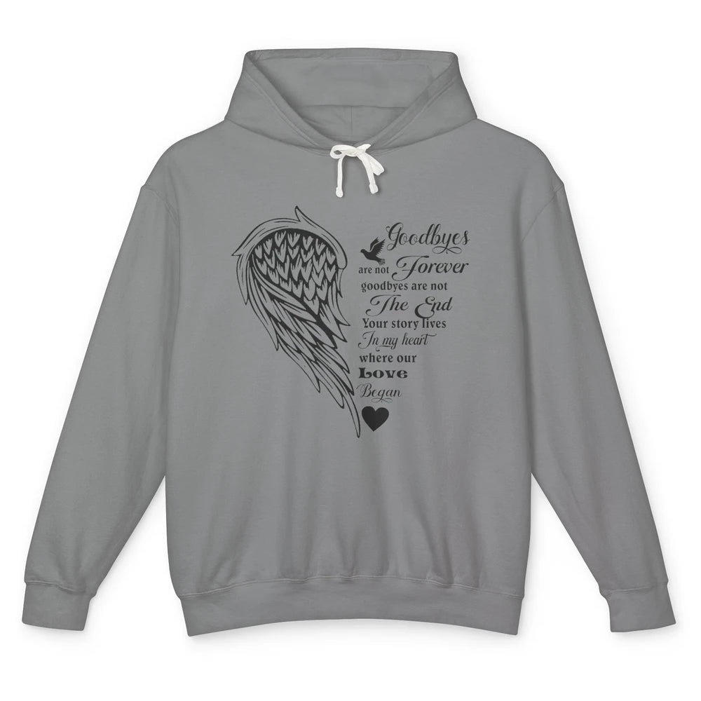 Angel Wing Cardinals Goodbyes Are Not The End Loving Memory Unisex Lightweight Hoodie