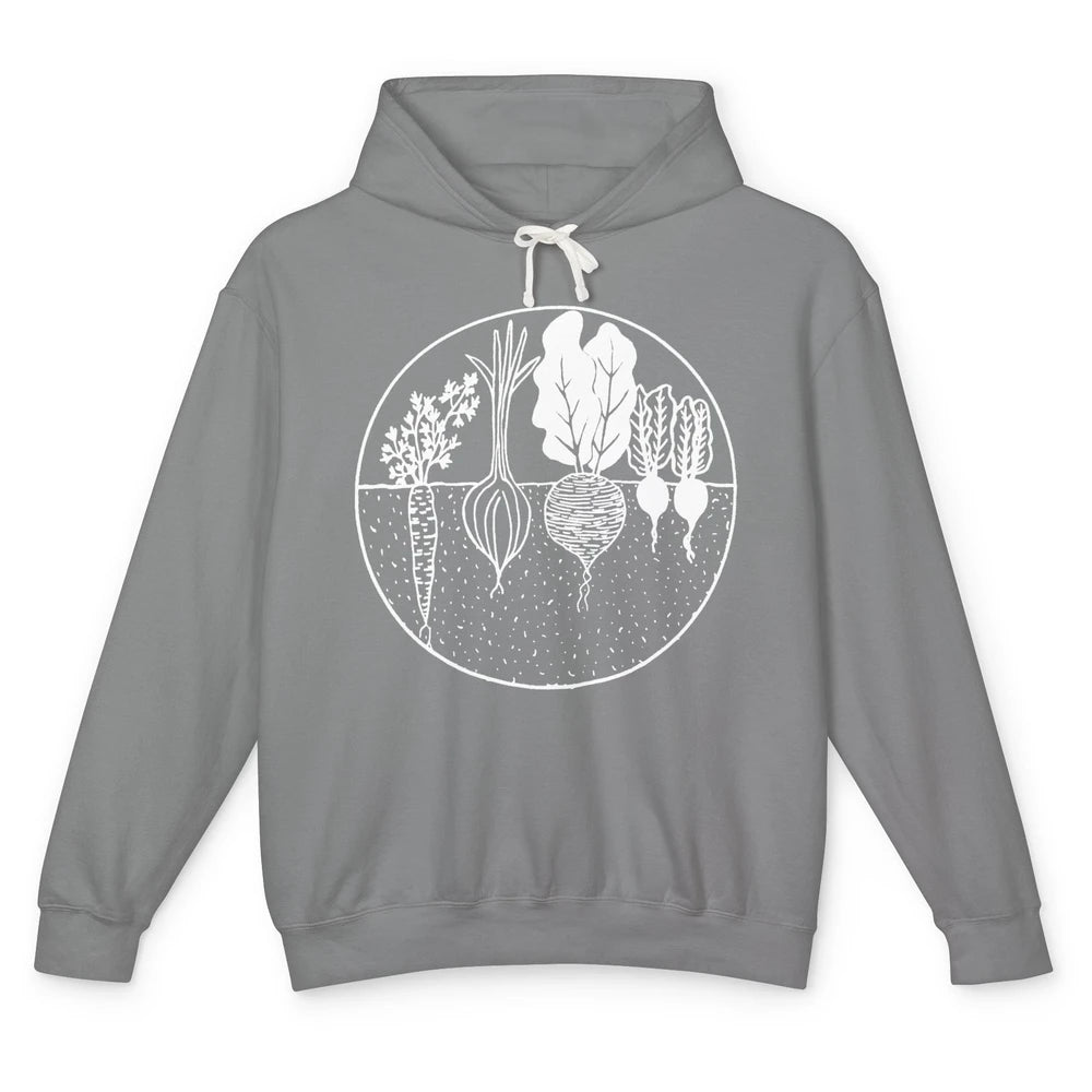 Garden Vegetable Carrot Radish Vegetarian Gift Gardening Unisex Lightweight Hoodie