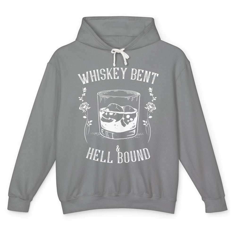 Whiskey Bent Hell Bound Wine Shot Drinker Alcoholic Bourbon Unisex Lightweight Hoodie