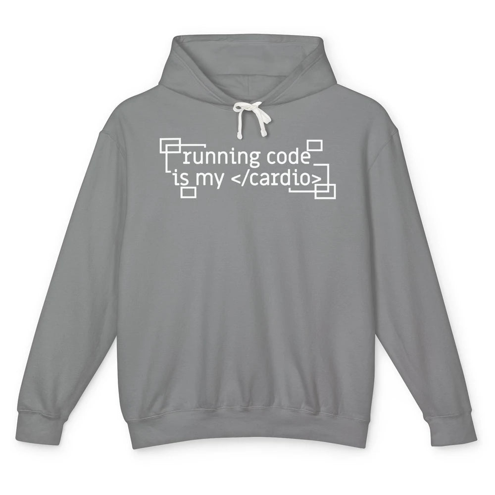 Funny Coder Running Code Is My Programmer Computer Science Unisex Lightweight Hoodie