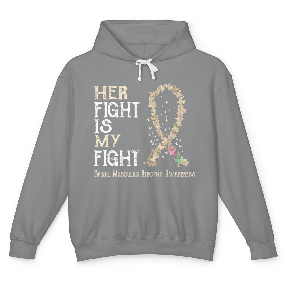 Her Fight My Fight Cream Ribbon Spinal Muscular Atrophy SMA Unisex Lightweight Hoodie