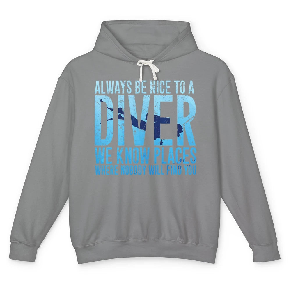 Scuba Diving Funny Saying Nice To Scuba Divers Retro Ocean Unisex Lightweight Hoodie