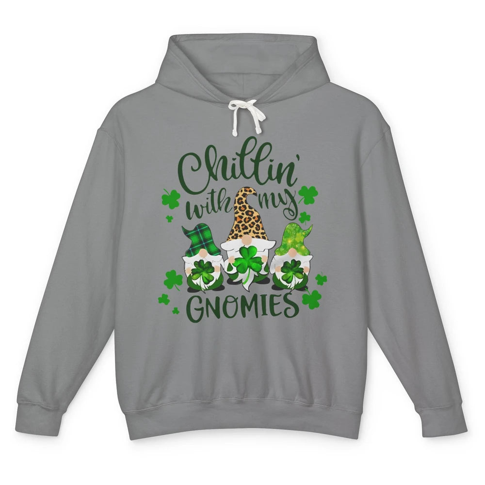 Chillin' With My Gnomes St Patrick’s Day Irish Gnomes Lucky Unisex Lightweight Hoodie