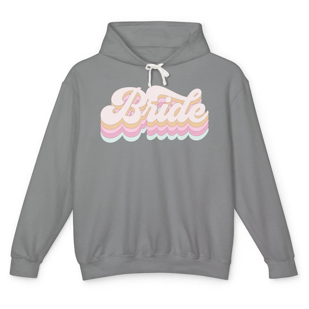 Retro 70s Bride Bachelorette Bridal Party Engagement Trendy Unisex Lightweight Hoodie