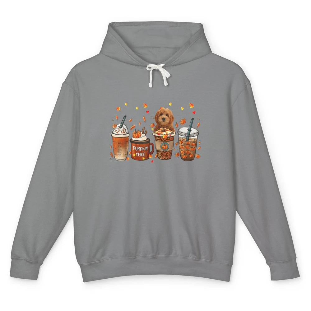 Golden Doodle Dog Fall Coffee Pumpkin Spice Dog Thanksgiving Unisex Lightweight Hoodie