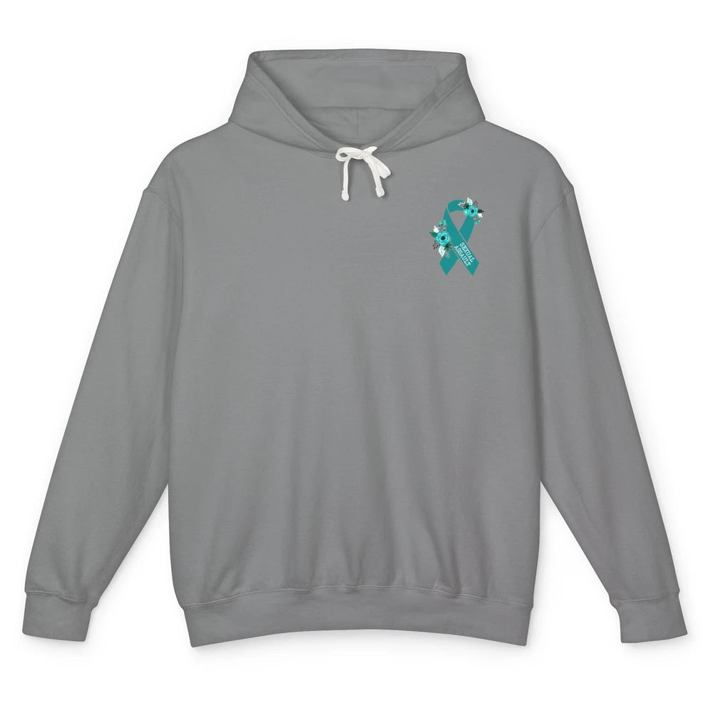 Sexual Assault Awareness Floral Teal Ribbon Awareness Gift Unisex Lightweight Hoodie