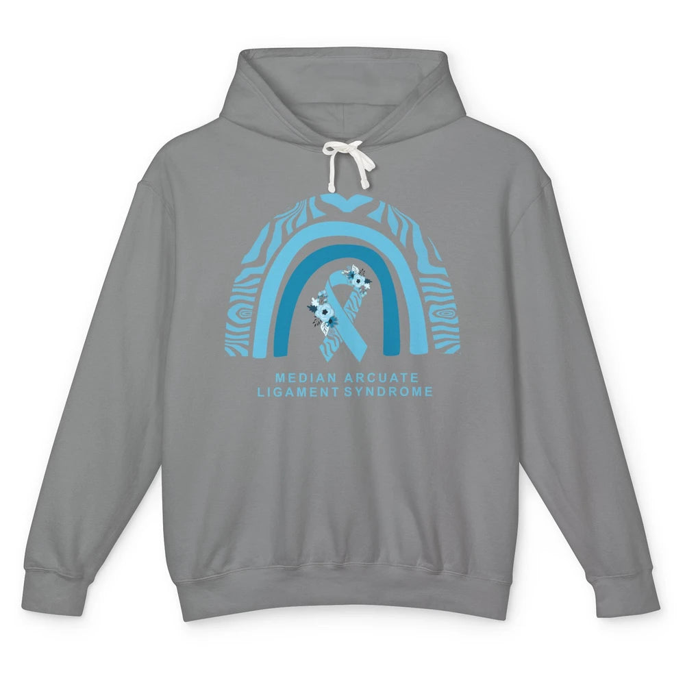 Median Arcuate Ligament Syndrome Awareness MALS Blue Rainbow Unisex Lightweight Hoodie