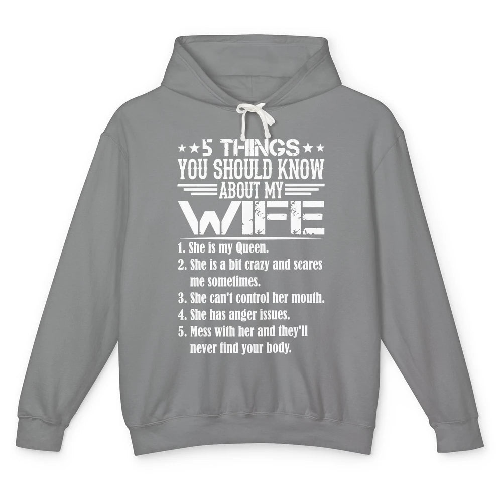 Funny Things You Should Know About Wife Mom Mothers Day Gift Unisex Lightweight Hoodie