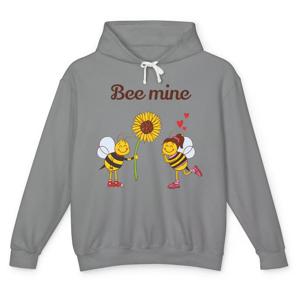 Bee Mine Love Valentine's Day Couple Romantic Bee Love Unisex Lightweight Hoodie