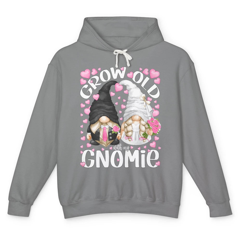 Cute Bride And Groom Grow Old With Gnomie Bridal Gnome Love Unisex Lightweight Hoodie