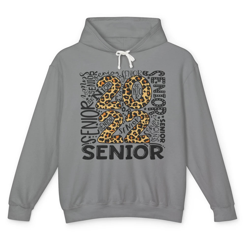 Leopard Senior 2022 Bachelors Hat Class Of 2022 Graduates Unisex Lightweight Hoodie