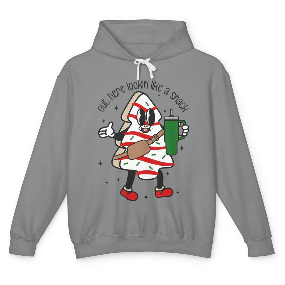 Funny Boo-jee Christmas Tree Cake Out Here Look Like A Snack Unisex Lightweight Hoodie