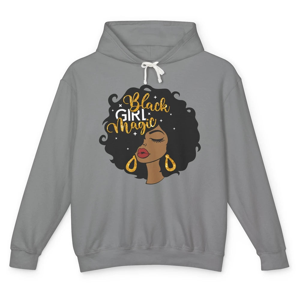 Black Girl Magic Afro Girls Melanin Black Woman Black Queen Unisex Lightweight Hoodie