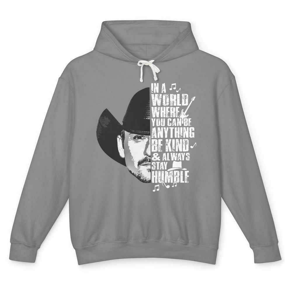 Retro Cowboy Be Kind And Always Stay Humble Western Country Unisex Lightweight Hoodie