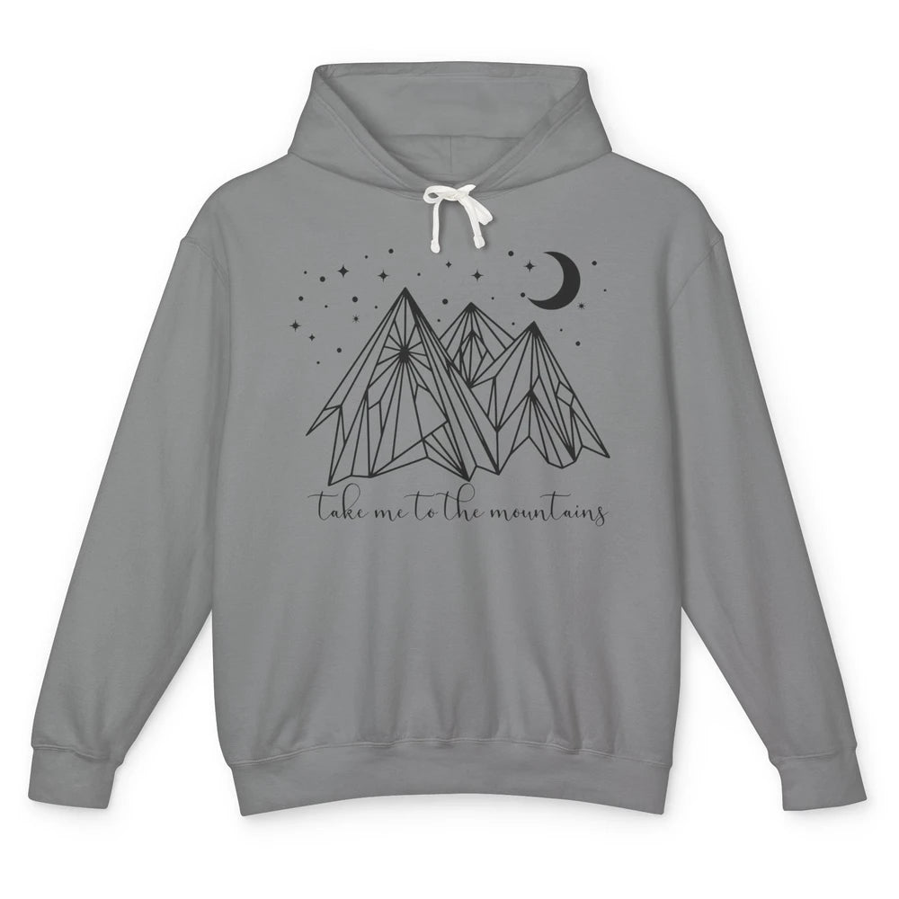 Take Me to the Mountains Boho Hiking Camping Outdoor Gift Unisex Lightweight Hoodie