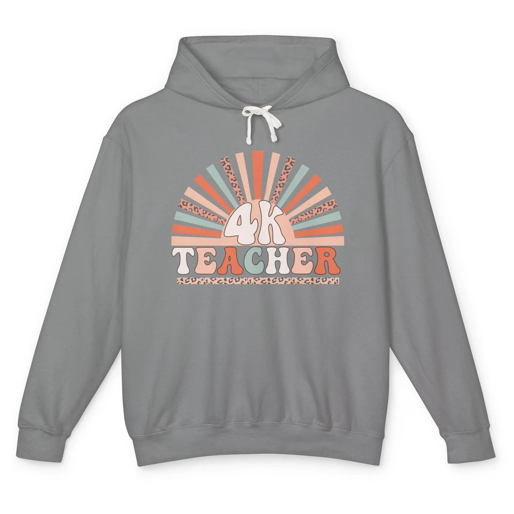 Retro 4k Teacher Kindergarten Back to School Pre-K Teacher Unisex Lightweight Hoodie