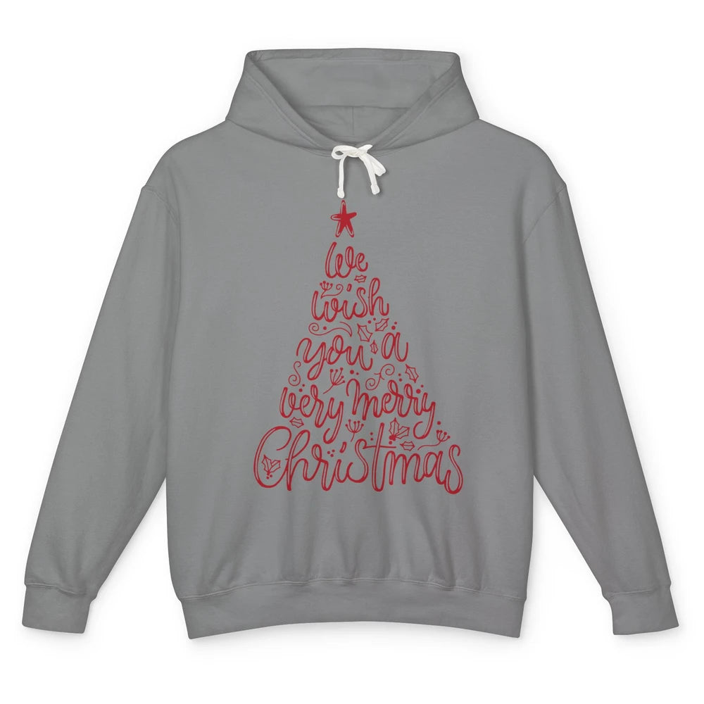 Funny Christmas Tree We Wish You A Merry Christmas Unisex Lightweight Hoodie