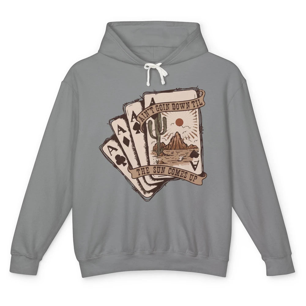 Retro Tarot Cart Desert Ain't Going Down Western Cowboy Unisex Lightweight Hoodie